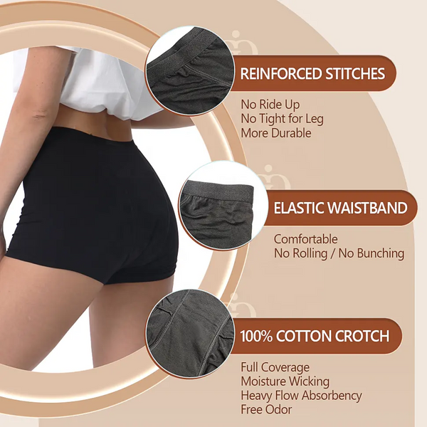 Bamboo Period Underwear (4 Layer Protection for Heavy flow)